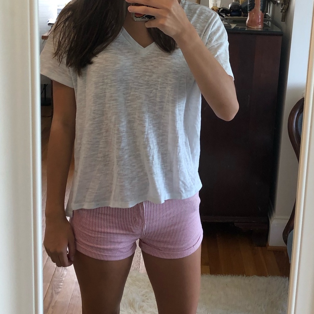 Red and White Striped Shorts